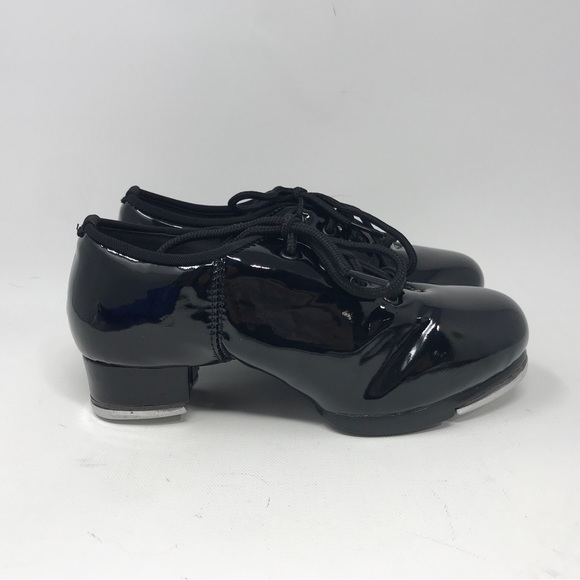 WUIWUIYU Lace Up Tap Dancing Shoes, Unisex Kid's Size 12(B)32 - Black - Picture 6 of 10